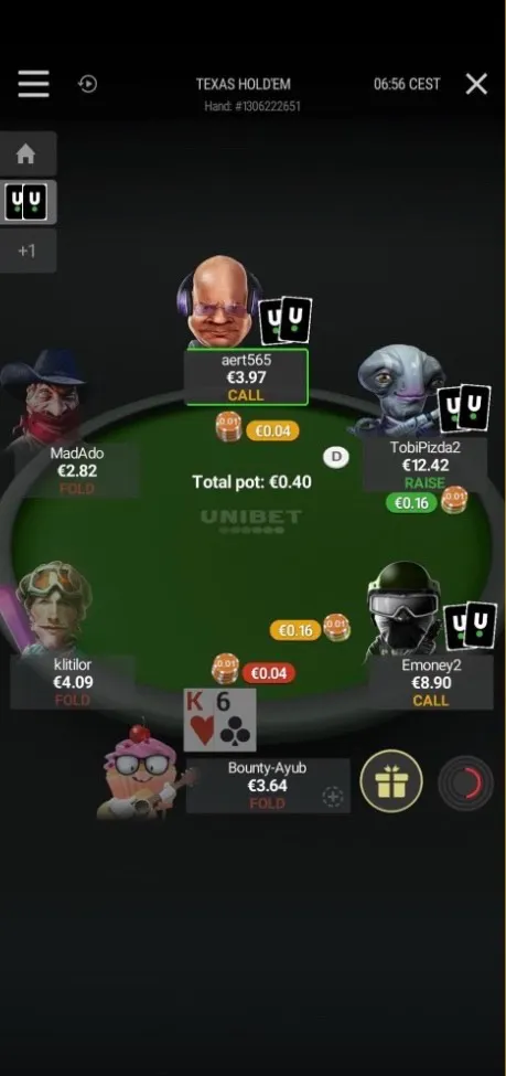 Unibet Poker software