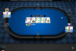 The river is placed face up on the 888Poker.pt poker table.