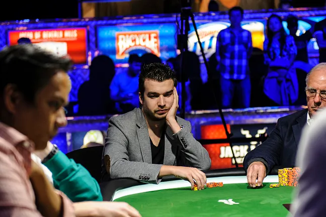 Chris Moorman (just before being eliminated in 5th place in yesterday's $1,500 Ante-Only  NLHE event)