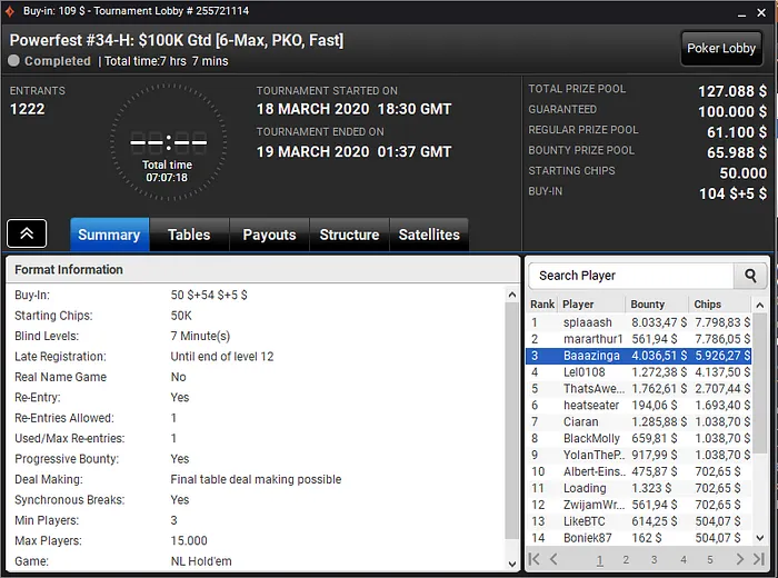 powerfest party poker