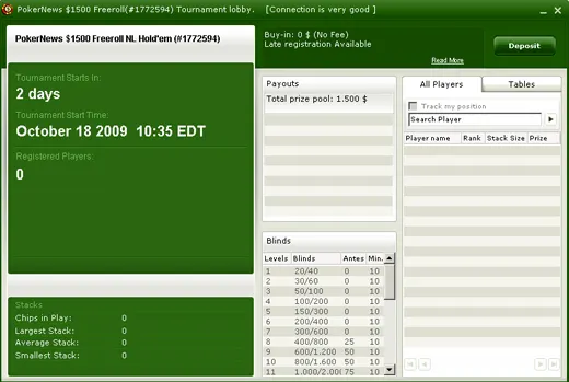 ,500 PokerNews Cash Freeroll na PartyPoker 101