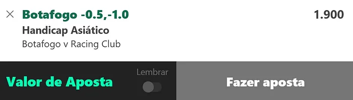 Bet365 - Seleção de mercado handicap asiático