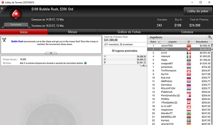 Manuel Ruivo Quarto no Bounty Builder High Roller (,558) & Mais 104