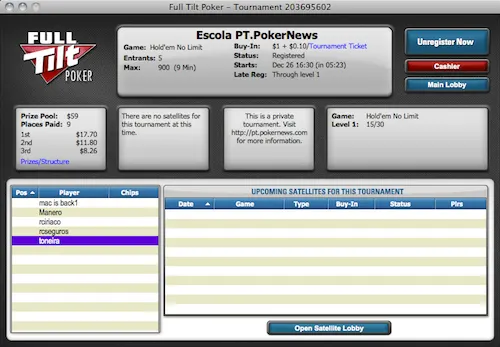 Hoje Às 21:30 Final Liga PT.PokerNews na Full Tilt Poker 101
