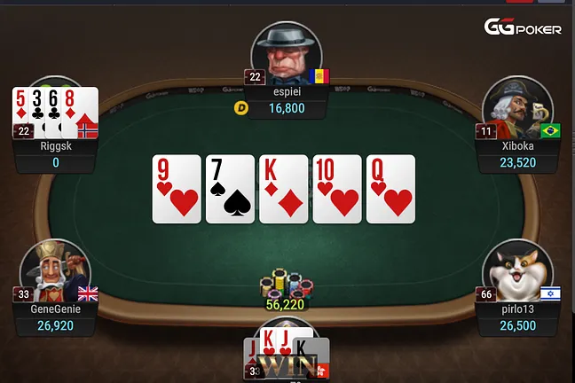 sws79 busts one with a straight flush