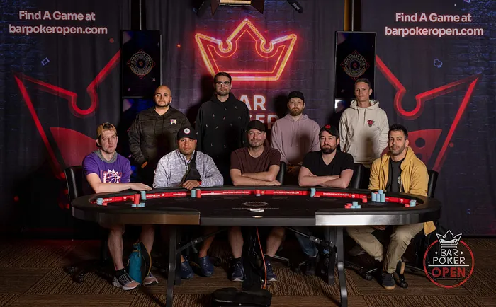 The Bar Poker Open Pro-AM final table.