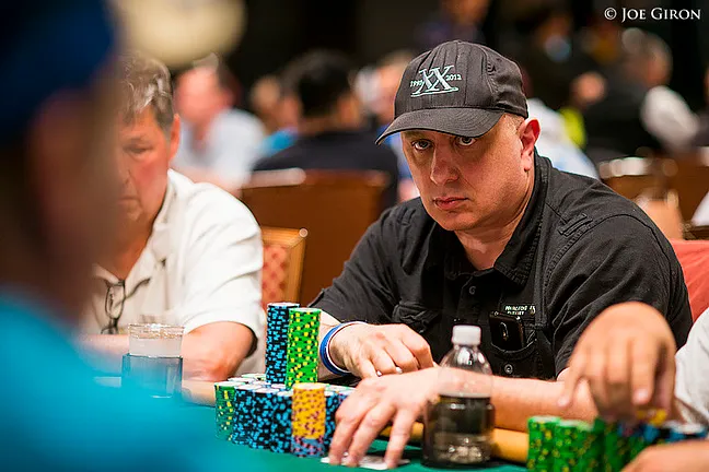 Greg Merson had chip envy at the sight of Roland Israelashvili's stack, but the veteran pro rightly reminded him that at one point Merson held a bigger stack than anybody in history