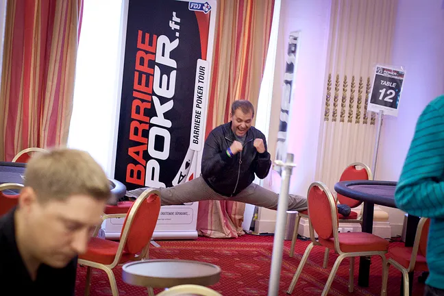 Litvinov from the 2011 WSOP Europe performing his signature move