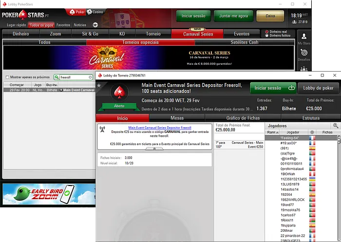 freeroll pokerstars carnaval series