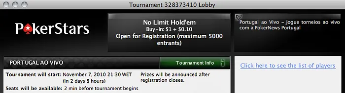 Portugal ao Vivo - Hoje às 21:30 na PokerStars 101