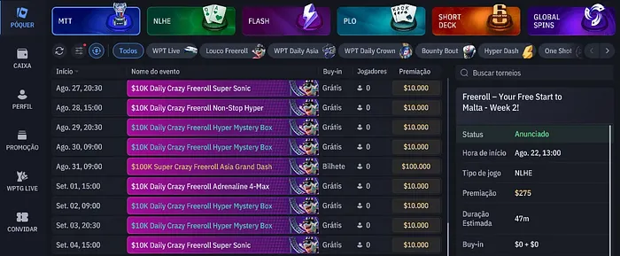 WPT Global freerolls