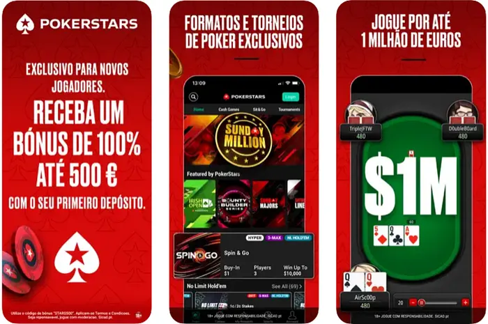 Jogos de Poker na App PokerStars Portugal