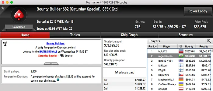 bauruzito, ARIELIPOKER e Padilha Brilham no PokerStars 107