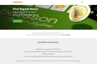 This is Betsson poker first deposit bonus