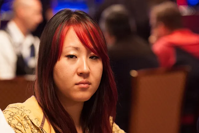 Susie Zhao - our last woman standing, but with plenty of chips