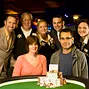 Anthony Gregg, Winner of WSOP 2013 Event 47 One Drop High Roller.WSOP Tournament Director Jack Effel, WSOP's Robbie "Red Bull" Thompson, Anthony's Mother, WSOP Dealers for Event 47 final table