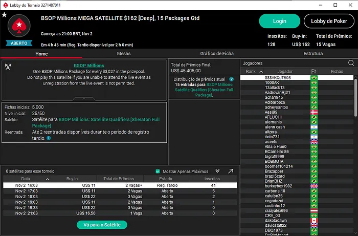 Mega Satélite com 15 pacotes garantidos para o BSOP Millions