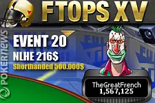 Jeudi 18 février 'shuriken55' a remporté le tournoi Event #18 NLHE à 216$ des FTOPS XV. Le Français 'TheGreatFrench' 3e pour 43.