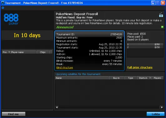 0 PokerNews Freerolls no 888 Poker - Deposite e Jogue! 101