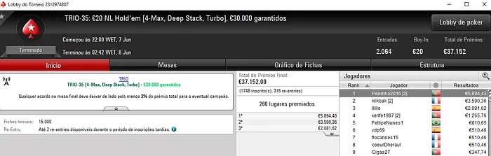 Trio de Títulos Nacionais nas TRIO Series da PokerStars.FRESPT 102