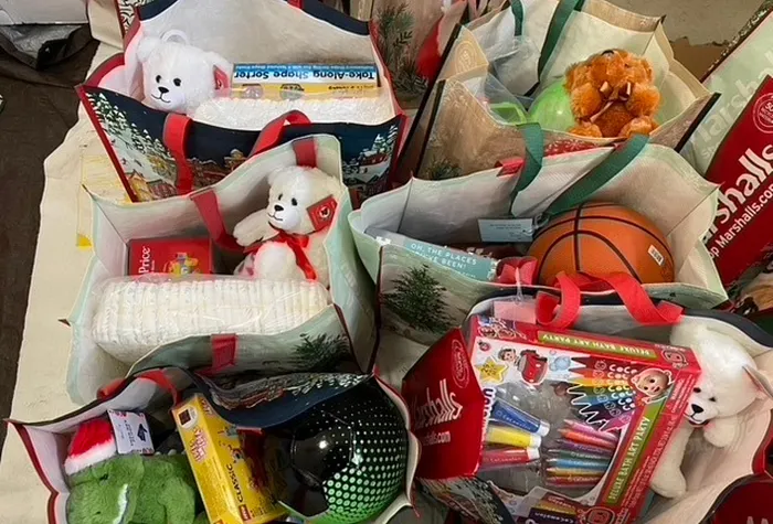 Some of the care packages distributed by Bernard Lee & his family.