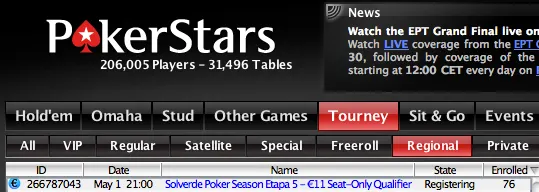 Torneio de qualificação online para a 5ª etapa do Solverde Season joga-se hoje na... 101