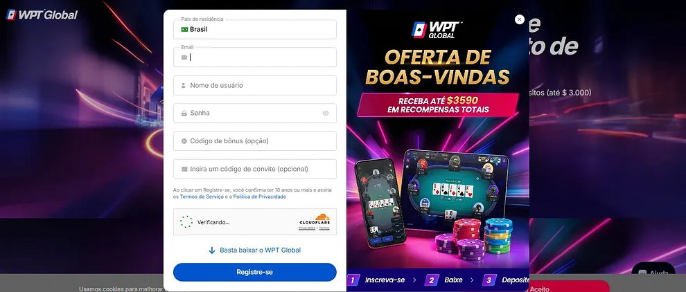 cadastro WPT Global abrir conta
