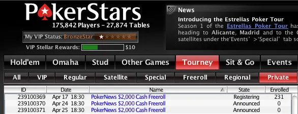 Exclusivos para Jogadores PokerNews - ,000 Cash Freerolls na PokerStars 101