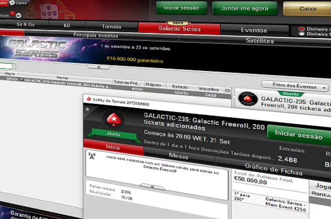 Freeroll Galactic Series com 200 Entradas para o Main Event