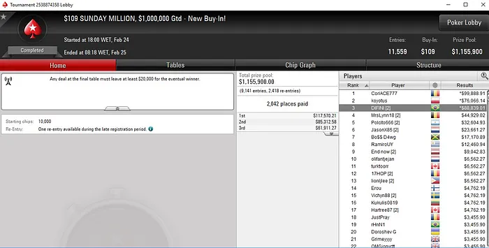 Lobby de poker do PokerStars