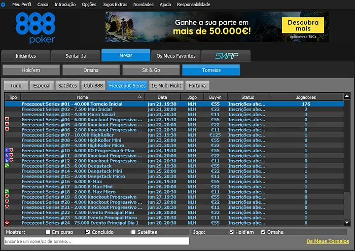 freezeout series 888poker