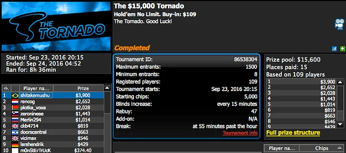 Renato "bauruzito" Valentim foi o Melhor da Reta de Sexta no PokerStars 105