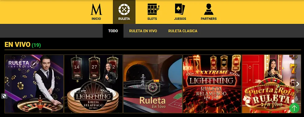 Juegos en vivo en MEGA CASINO