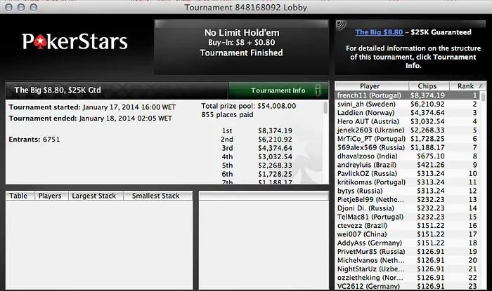 "MrTiCo_PT", "french11" e "JayJay" Faturam na PokerStars 101