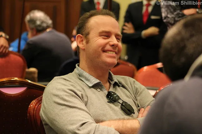 A smiling Eric Fournier...before the cards were turned over