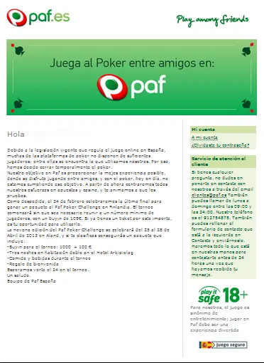 Cierre de PafPoker.es en España, un final de despedida 101
