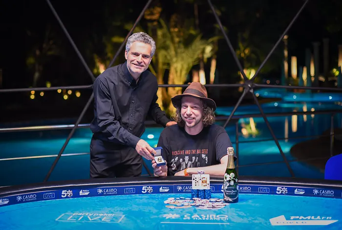 Phillip Huxley wins the WSOPC Marrakech Main Event in June 2019.