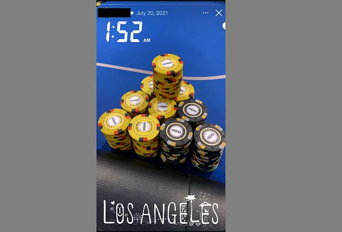 Fotos do jogo de poker em Hollywood Hills na Glass House fornecidas por Wiszowaty