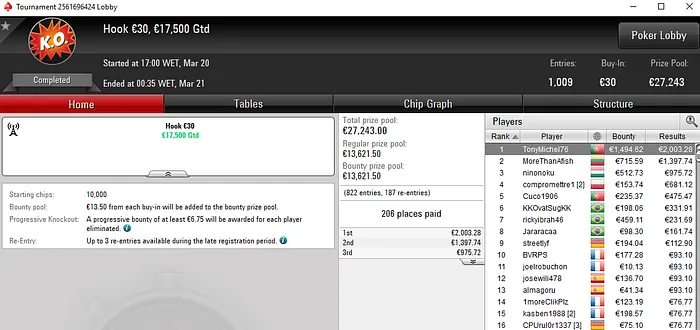 Lobby de poker da PokerStars