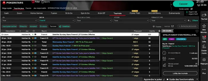Freerol Pokerstars France