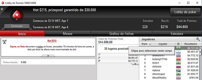 DantegoyaF Vice no 5 Monday 6-Max; Giant_Santos Crava Hot 5 & Mais 102