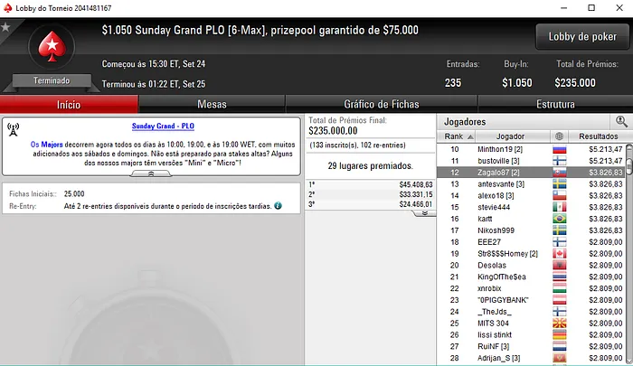 Naza114 11º na Powerfest #324 (,177) & Muitos Mais Resultados Lusos 105