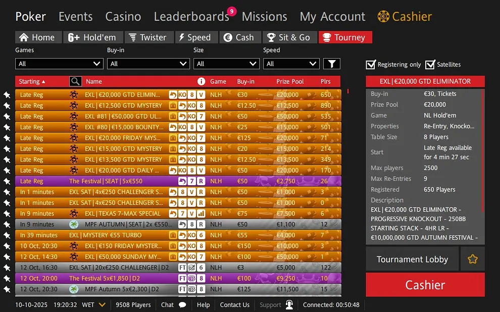 torneios redstar poker