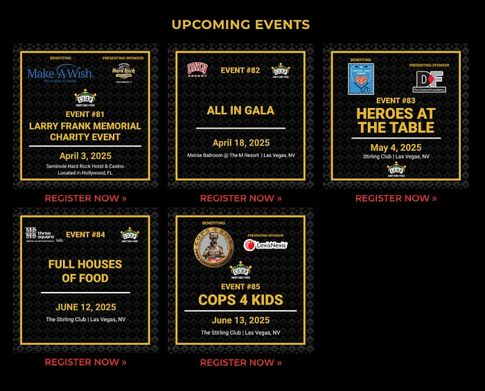 Upcoming Charity Series of Poker (CSOP) events