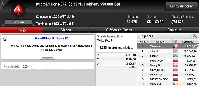 MicroMillions XI - Mais Um Dia Mais Cravadas 103