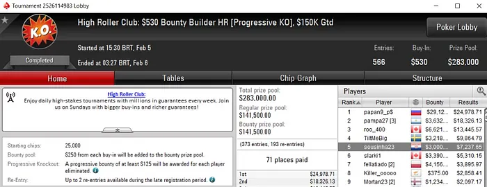 Lobby de poker da PokerStars