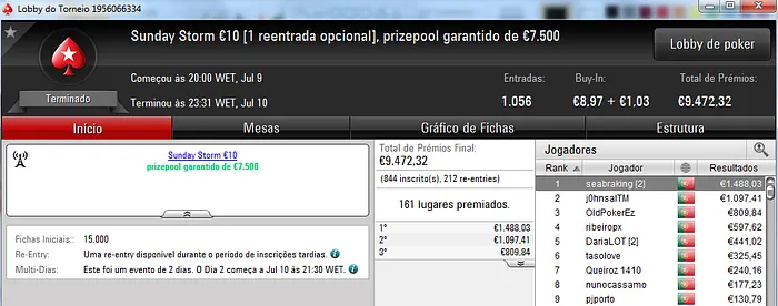Amlfaria Conquista o Sunday Special €100 e Seabraking o Sunday Storm €10 & Mais 102