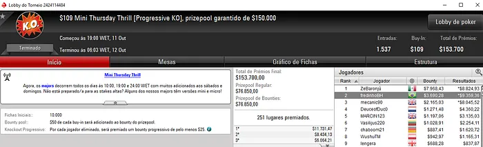 lima442200, fredinhoBH e PaDiLhA SP Brilham na Reta do PokerStars 102