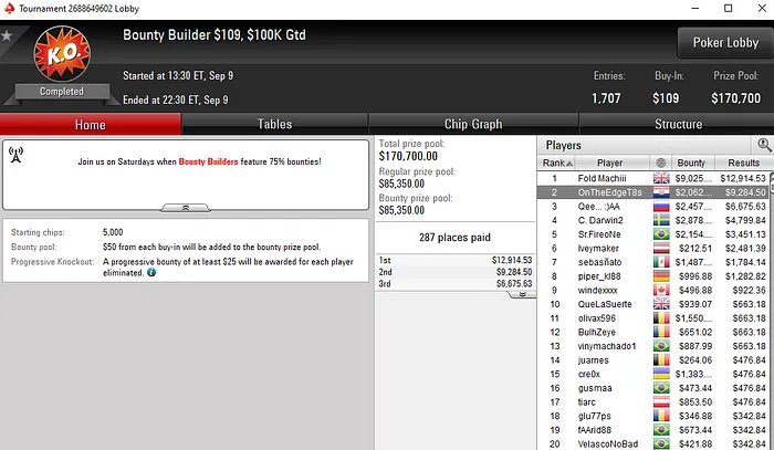 Lobby de poker da PokerStars