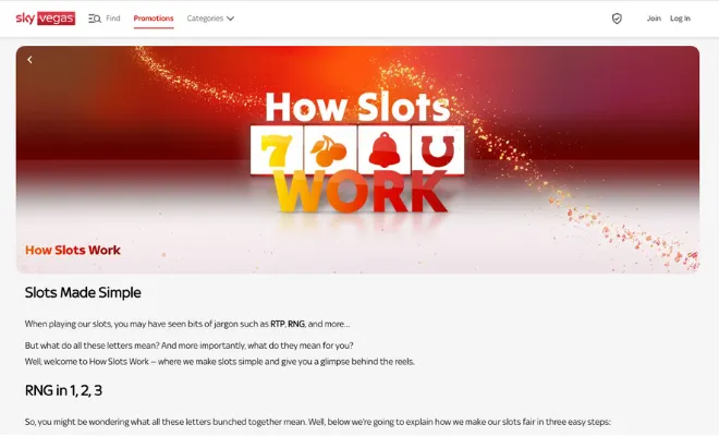 Sky Vegas How Slots Work